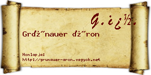 Grünauer Áron névjegykártya